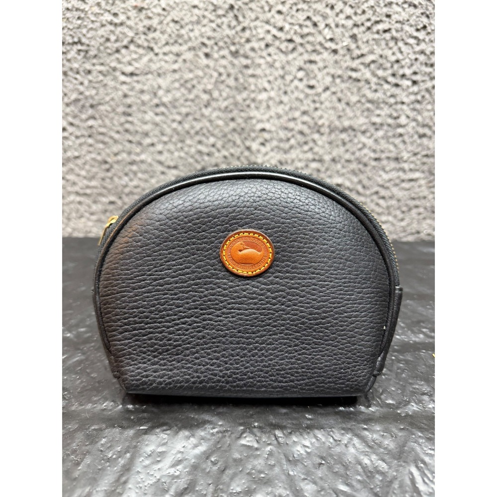 Dooney & Bourke All Weather Pebbled Leather Dome Cosmetic Bag Pouch Black